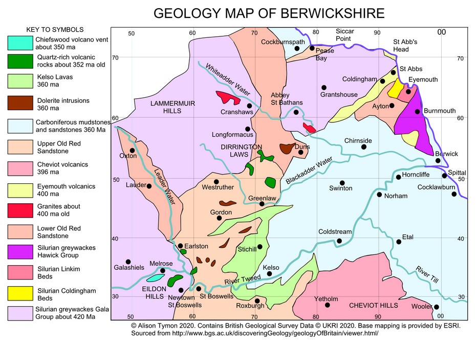 Geology Map of Berwickshire